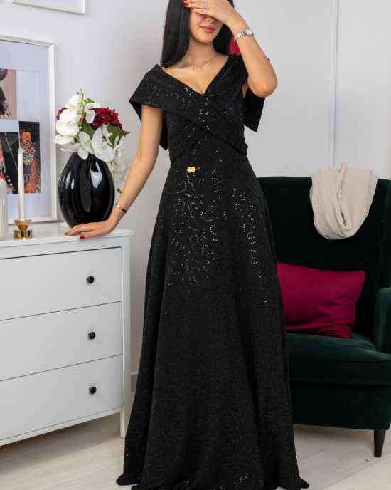 فستان سواريه أسود أنيق