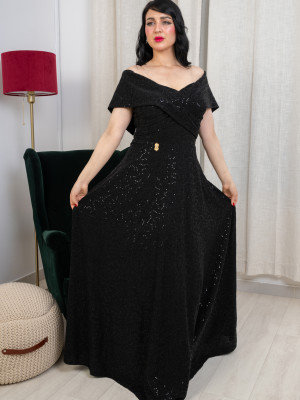 فستان سواريه أسود أنيق فستان سواريه أسود أنيق