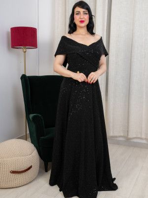 فستان سواريه أسود أنيق فستان سواريه أسود أنيق