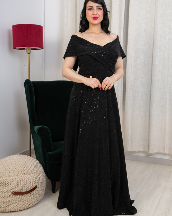 فستان سواريه أسود أنيق فستان سواريه أسود أنيق